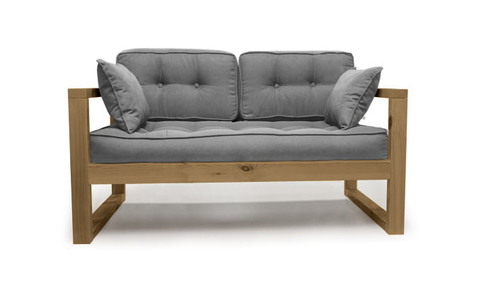 Диван двухместный DEmoku Д-2 серый-холодный серый_0