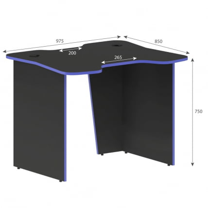 Игровой компьютерный стол СКИЛЛЛ СКЛ 100CБ антрацит/синий / SKILLL SKL 100CB_3