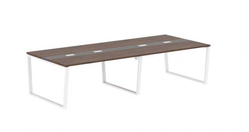 Стол переговорный ЕДИС ЕВCТ 3114 Дуб Денвер темный Мокко Белый / EDIS EVCT_0