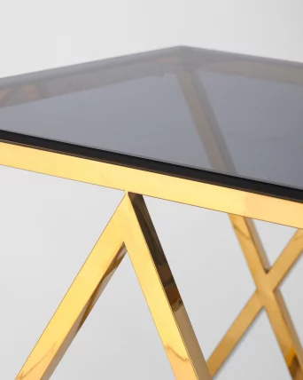 Журнальный стол ИНСИГНИЯ 55x55 Золото стекло smoke_3