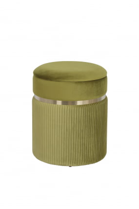 Пуф Миранда с ящиком велюр Оливковый_1