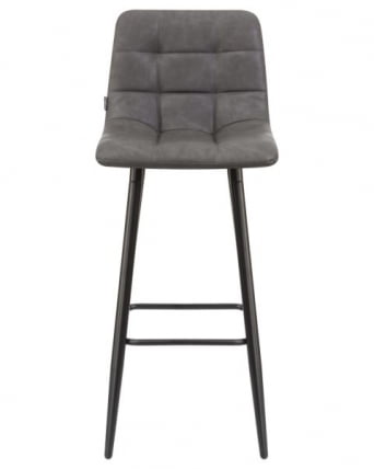 Стул барный ДОБРИН НИCОЛЕ (черные матовые ножки, серая антрацитовая винтажная экокожа (РУ-08)) 2 шт / DOBRIN NICOLE (RU-08))_6