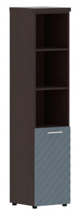 Шкаф колонка с глухой малой дверью и топом (левый) Torr LUX TLHC 42.5 L Венге Магия Серо-голубой_0