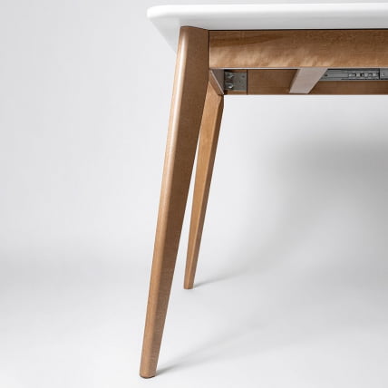 Стол обеденный Пегас Plus 160x95 Эмаль белая Морилка Дуб золотой_3