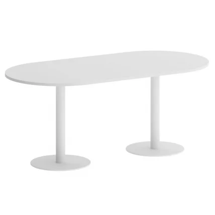 Стол овальный HOME OFFICE VR.SP-5-180.1 Белый Бриллиант/Белый металл_0