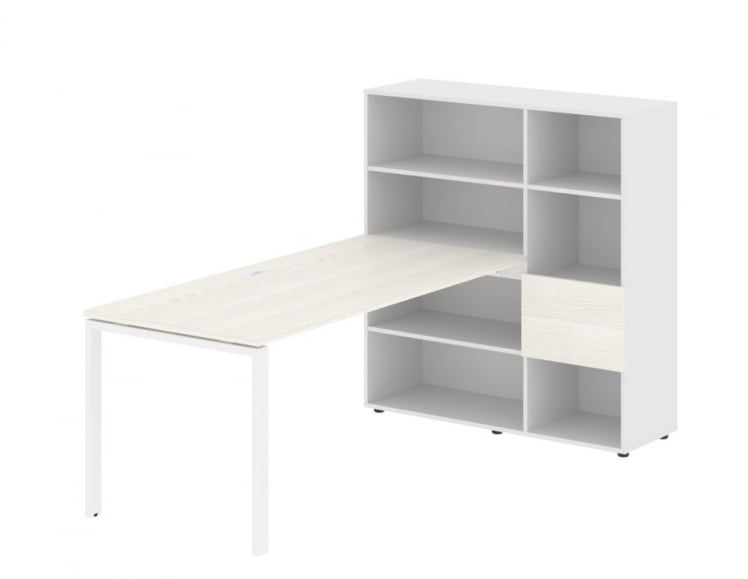 Рабочая станция EDIS EURST 1217 Ясень Траун Белый Белый_0