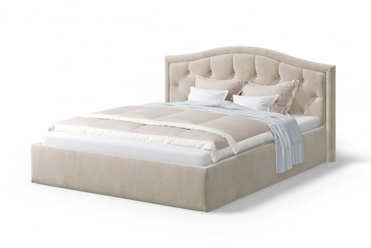 Кровать Стелла, 1400*2000 мм, велюр Бренди лайт 03, кремовый_0