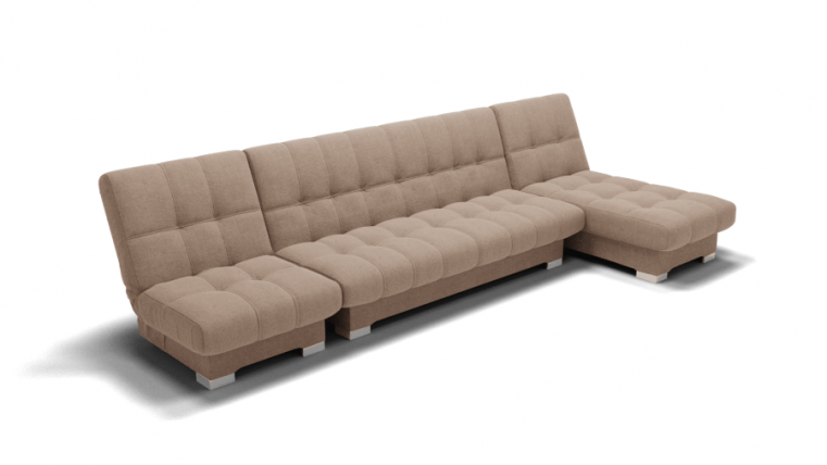 Диван Хьюстон-3 угол левый/правый (ЗР) Цвет фасада: Светло коричневый; Тип: Левый/правый; Материал фасада: Металл/Велюр_0