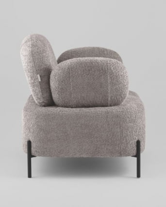 Кресло Кэнди ткань букле с подлокотниками светло-серый_5
