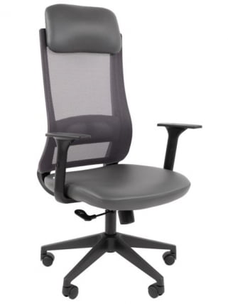 Офисное кресло CХАИРМАН 500 ЛТ (ЛТ) ЭКО экокожа Серый / CHAIRMAN (LT)_0