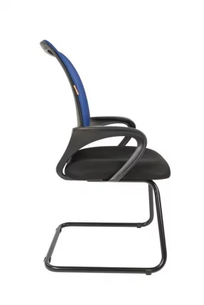 Кресло для посетителей Чаирман 969 В сетка синяя/ткань черная / Chairman V_2