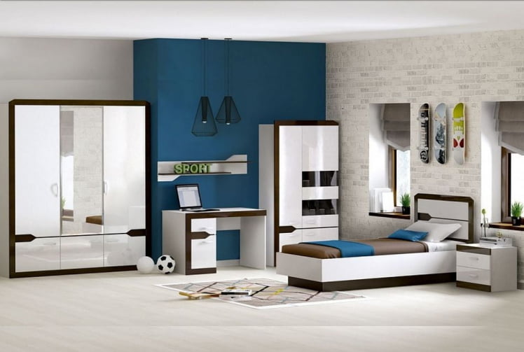 Комплект мебели для детской Ронда №2 Венге Белый глянец_0