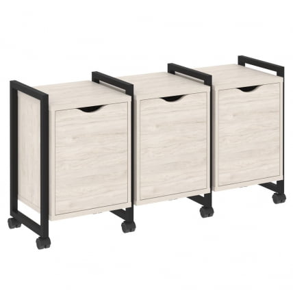 Тумба на колесных опорах наборная. Вариант №5 LOFT VR.L-TN-5.K Металл черный Денвер светлый_0