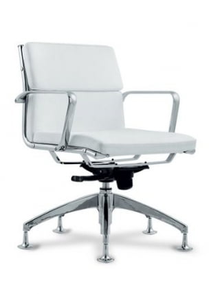 Кресло со средней спинкой на глайдерах Абсолют D80H Белое_0