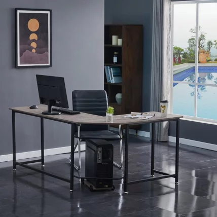 Угловой письменный стол КИВИ Черный дуб БЛАCК ОАК / KIWI BLACK OAK_5