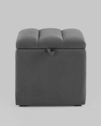 Пуф с крышкой Нильсон велюр Темно-серый_4