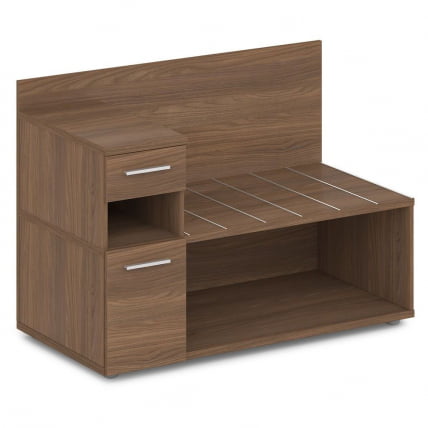 Тумба багажная с ящиком и дверью левый Ornata 	Н-444 Л Орех Вирджиния_0