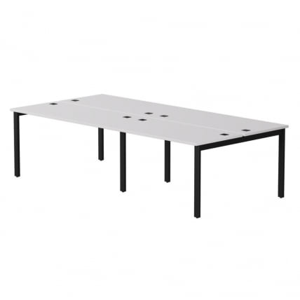 Бенч-система на 4 места на металлокаркасе, опоры 45 гр Everprof EVO 254S015 (2360) Белый Черный_0