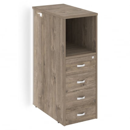 Тумба с подсветкой 4 ящика завершающая, правая ONIX O.R-TV-4.S(R) Тиквуд Темный_0