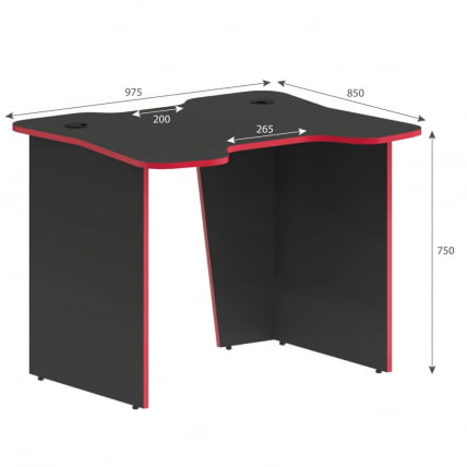 Игровой компьютерный стол SKILLL SKL 100CB антрацит/красный_3
