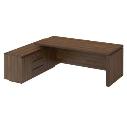 Стол руководителя на опорной тумбе MARK МК 138 правый Орех тоскана_0