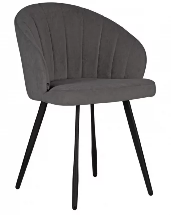 Стул обеденный DOBRIN NAOMI (ЭМАЛЬ ЧЕРНЫЙ МУАР велюр Catania Chocolate)_0