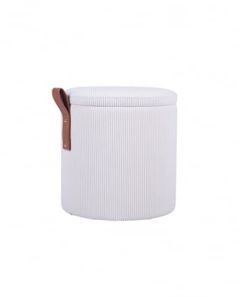 Пуф Руни XS с ящиком вельвет белый_1