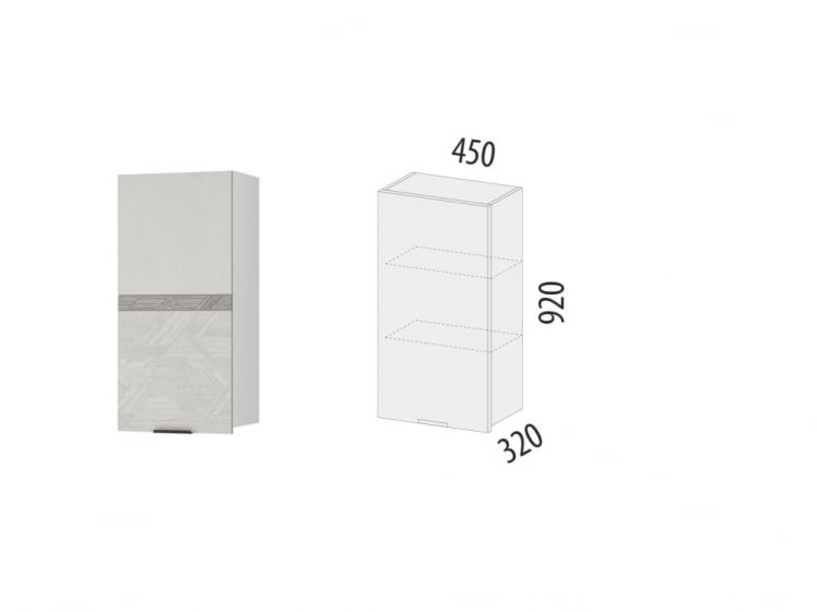 Шкаф кухонный (лев/прав) Бостон 104.22_4