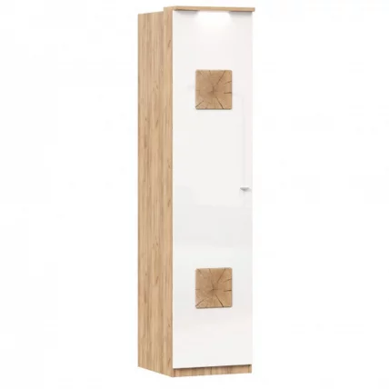 Шкаф одностворчатый с декоративными накладками Фиджи ЛД 659.225.000 Дуб Золотой Белый_0