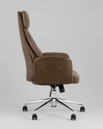 Кресло офисное ТопЧаирс Неома коричневый экокожа ткань / TopChairs Neoma_2