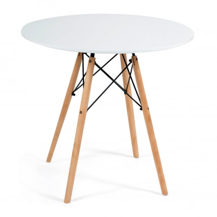 Стол CINDY NEXT (mod. 70-80 MDF) металл/мдф/бук, D70х75см, белый/натуральный_0