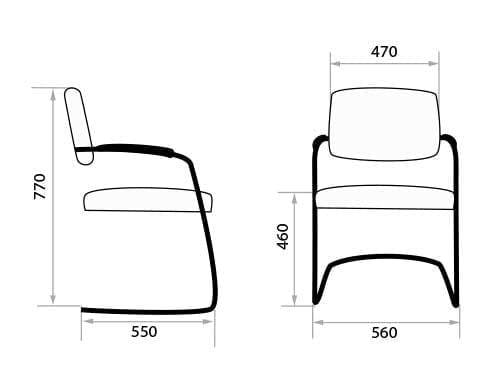 Конференц-кресло UN_Delta silver Кожа 234636 Белая_1