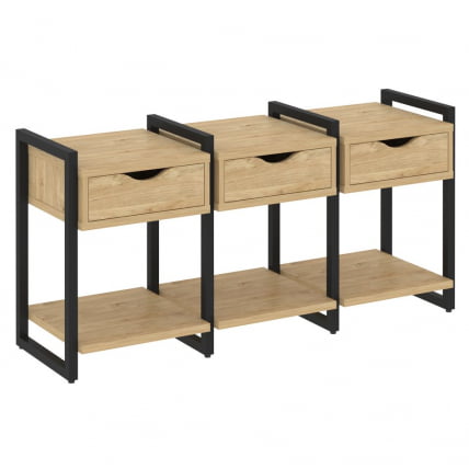 Тумба на регулируемых опорах наборная. Вариант №4 LOFT VR.L-TN-4.O Металл черный Тиквуд светлый_0