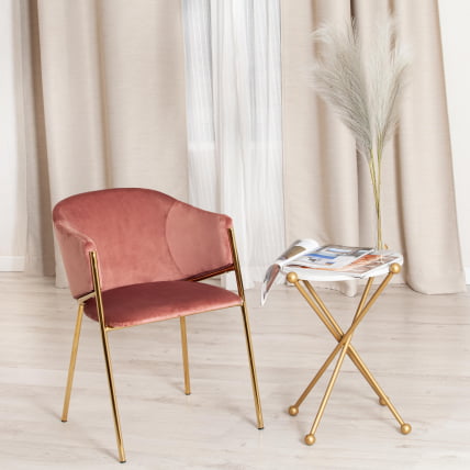 Кресло KRONOS (mod. 8158) металл/вельвет, коралловый/золотые ножки, V062-23_10