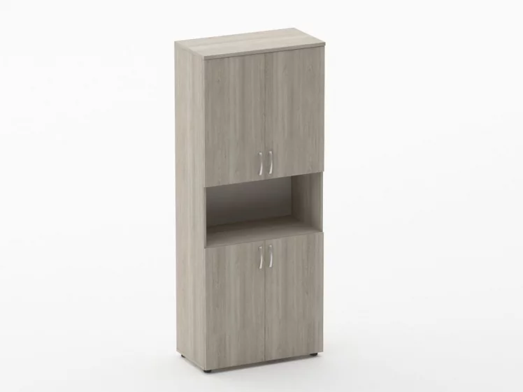Шкаф высокий закрытый с нишей Glassy 6.19.111 Дуб сантана светлый_0