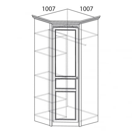 Шкаф угловой (корпус) Лючия 183 Дуб Оксфорд_79325_1