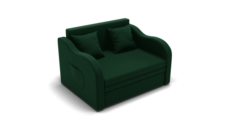 Диван Бали ППУ, ортопед латы (ЗР) Цвет фасада: Зеленый; Тип: Прямой; Материал фасада: Металл/Велюр_0