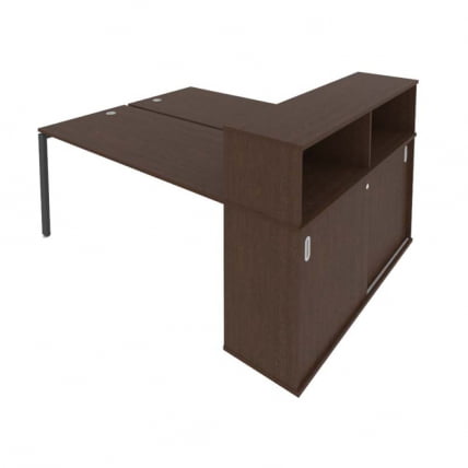 Рабочая станция с опорным шкафом-купе Metal System Б.РС-СШК-2.4 Венге/Антрацит_0