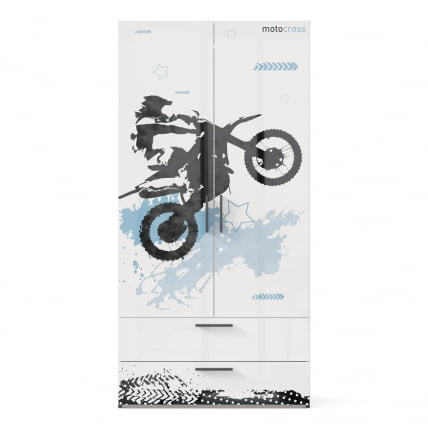 Шкаф комбинированный Мотокросс ЛД 535.040.000 Серый шелк с фотопечатью_1