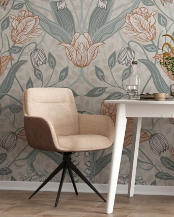 Стул Валдо молочный c бежевой экокожей / Waldo c_8