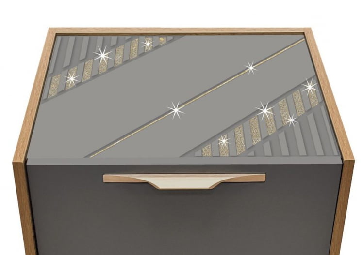 Комплект мебели для спальни Монако 902 №3 Дуб Вотан Оникс Графит Десерт Серый_12