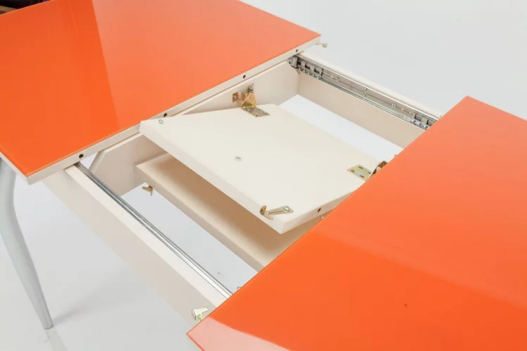 Стол обеденный Чикаго СТ(6191) крем,стекло оранжевое_5