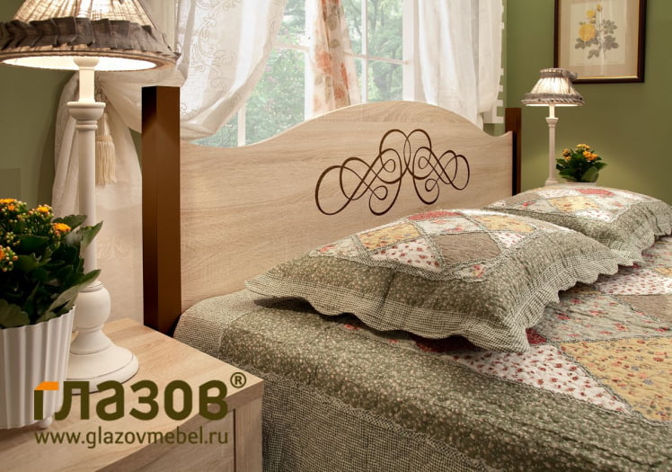 Кровать (1400) АДЕЛЕ 3 Дуб Сонома/Орех шоколадный(спальня) / ADELE_2