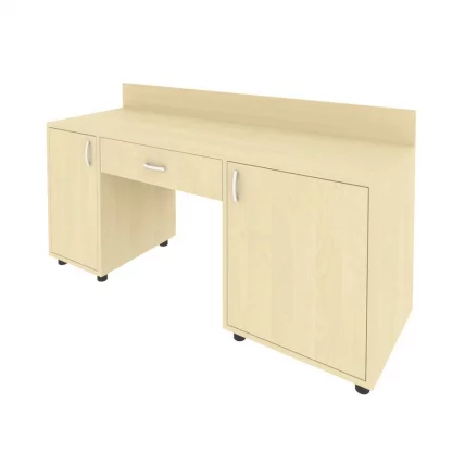 Стол с 2-мя тумбами и бортиком (правый) LIGHT С-СТ-170 Пр Клен_0