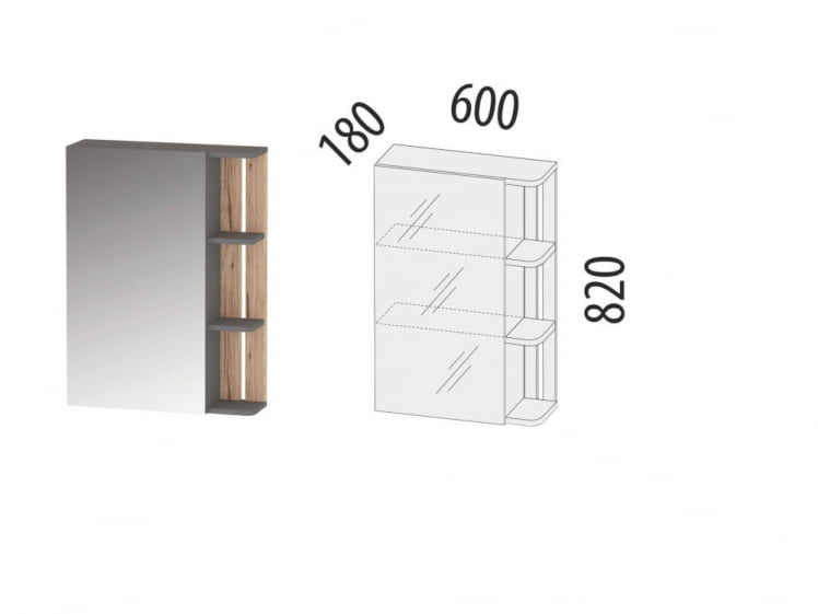 Зеркало с полками (лев/прав) Денвер 401.17_1
