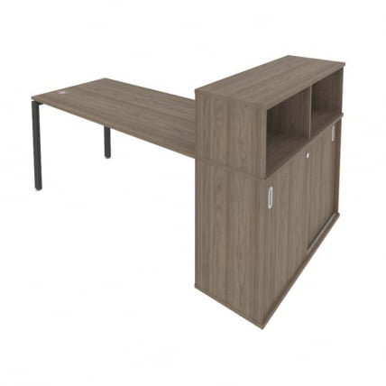 Рабочая станция с опорным шкафом-купе Metal System Б.РС-СШК-3.4 Вяз/Антрацит_0