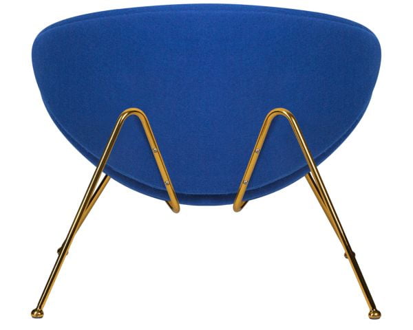 Кресло дизайнерское ДОБРИН ЕМИЛЙ (синяя ткань АФ6, золотое основание) 2 шт / DOBRIN EMILY AF6,_5