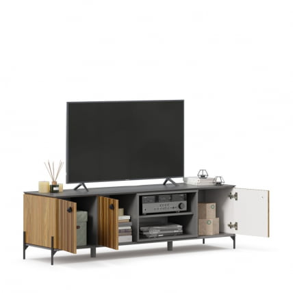 Тумба ТВ 1600 Элиот ЛД 414.030.000 Оникс Серый/Орех фактурный_1