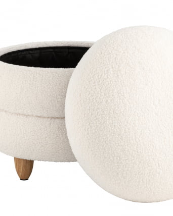 Пуф с ящиком Винни L Тедди белый_3