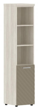 Шкаф колонка с глухой малой дверью и топом (правый) Torr LUX TLHC 42.5 R Сосна Эдмонд Капучино_0